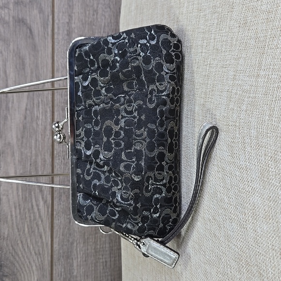 Coach Lurex Chenille Framed KIsslock Wristlet Purse - Picture 2 of 10